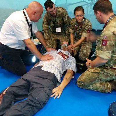 Amry medics enagaged in an immersive simulation_1592856846598